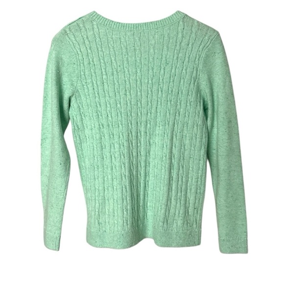 NWT! TALBOTS Soft Green Cotton Blend Crew Neck Sweater, Medium Petite - Picture 3 of 8